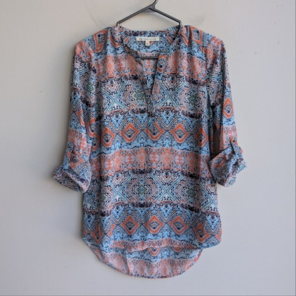 Daniel Rainn Boho Paisley 3/4 Sleeve Blouse